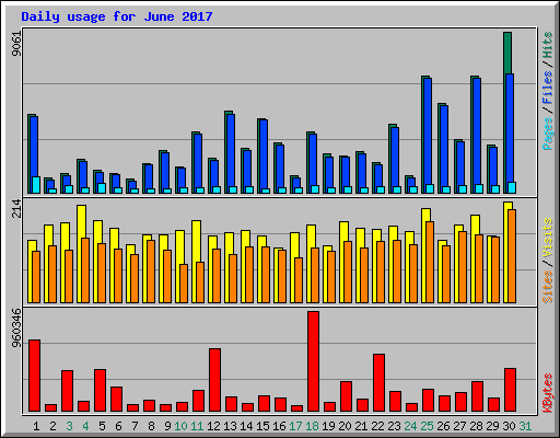 Daily usage for June 2017