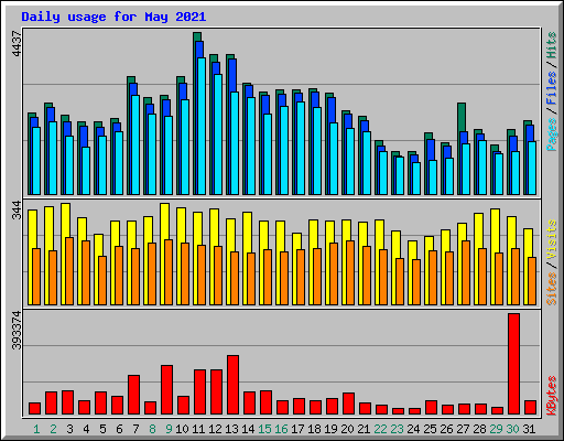 Daily usage for May 2021