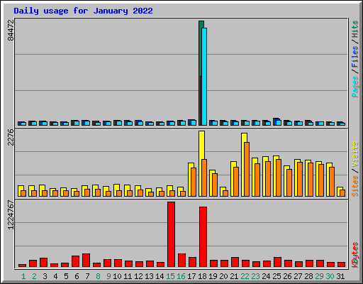 Daily usage for January 2022