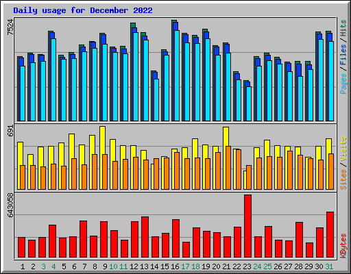 Daily usage for December 2022