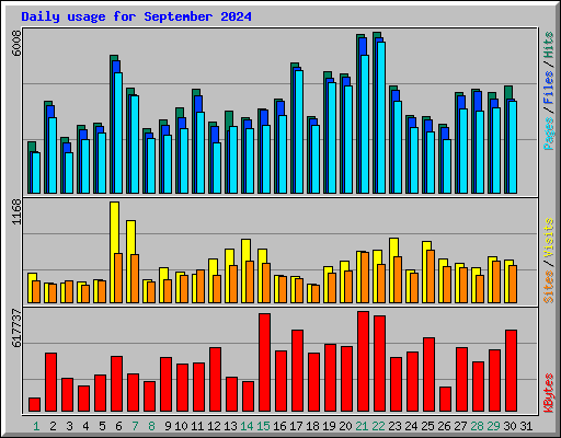 Daily usage for September 2024