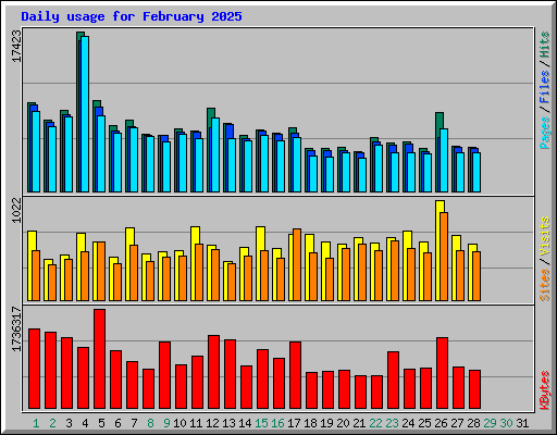 Daily usage for February 2025