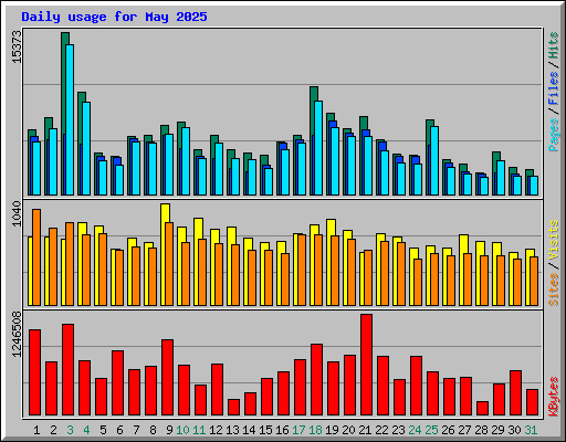 Daily usage for May 2025