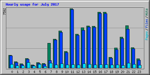 Hourly usage for July 2017