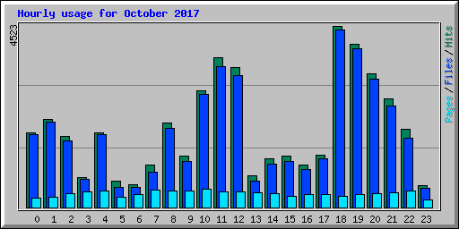 Hourly usage for October 2017