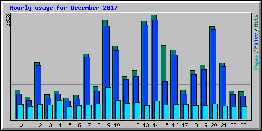 Hourly usage for December 2017
