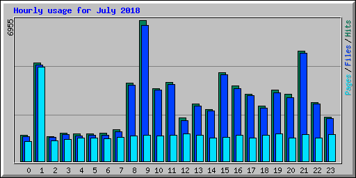 Hourly usage for July 2018