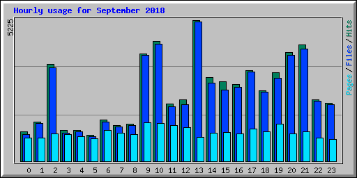 Hourly usage for September 2018