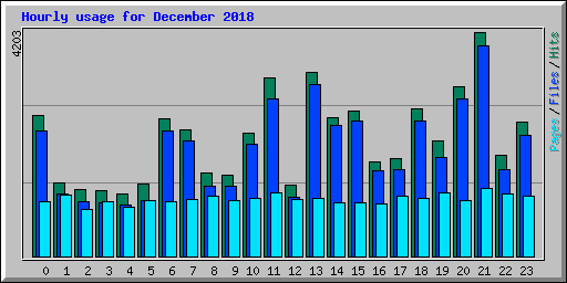 Hourly usage for December 2018