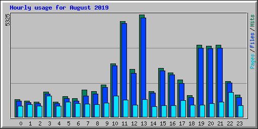 Hourly usage for August 2019