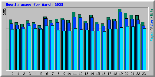 Hourly usage for March 2023