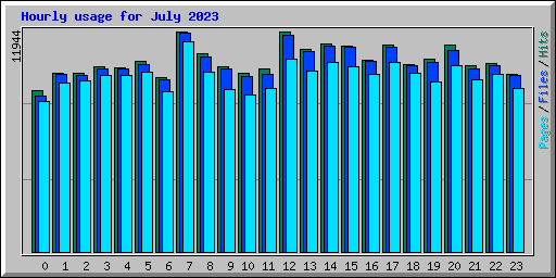 Hourly usage for July 2023