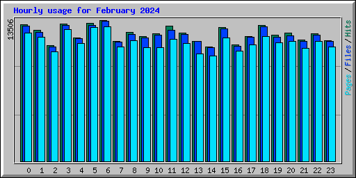 Hourly usage for February 2024